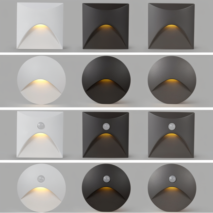 Modern LED Wall Light with Motion Sensor and Square Aluminium Body