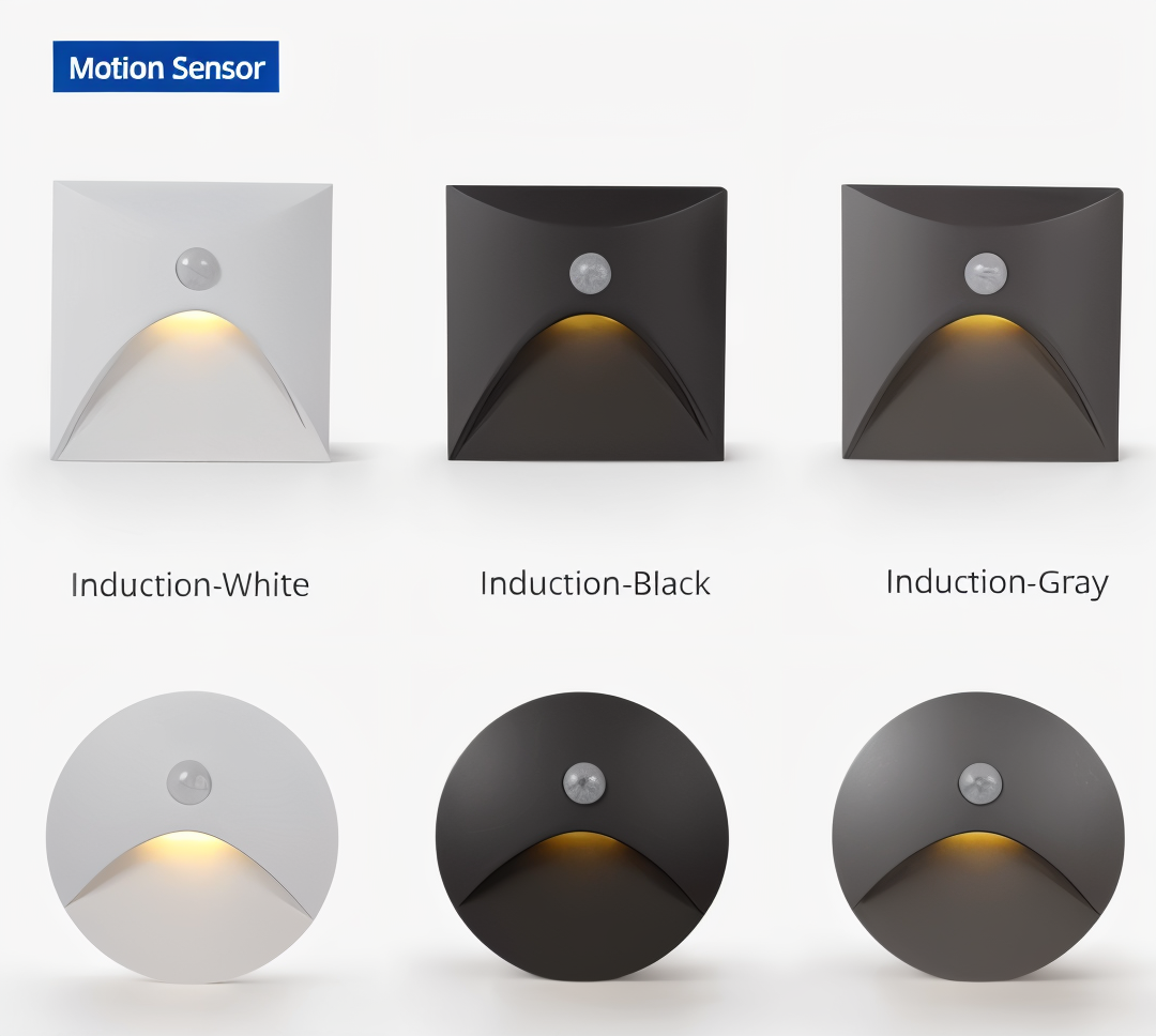 Modern LED Wall Light with Motion Sensor and Square Aluminium Body