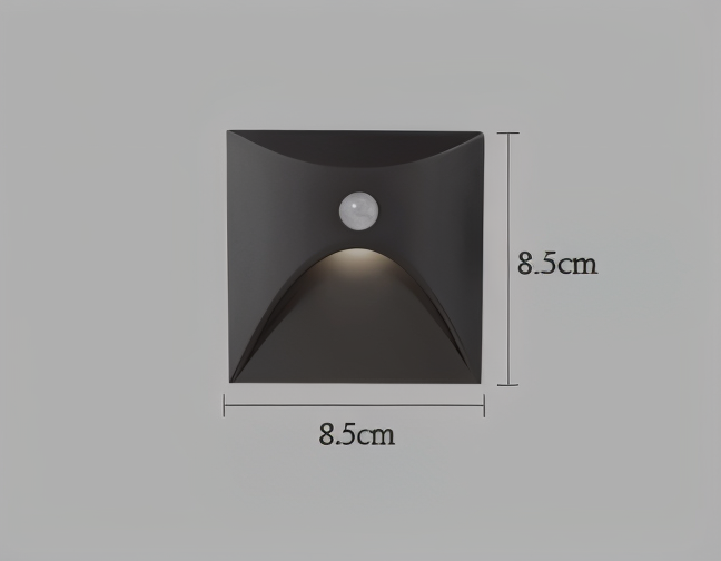 Modern LED Wall Light with Motion Sensor and Square Aluminium Body