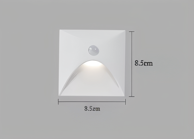 Modern LED Wall Light with Motion Sensor and Square Aluminium Body