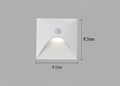 Modern LED Wall Light with Motion Sensor and Square Aluminium Body