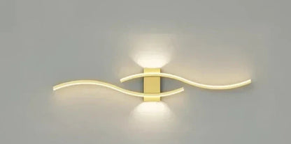 Modern LED Wave Wall Lamp with Integrated LED and Warm Light