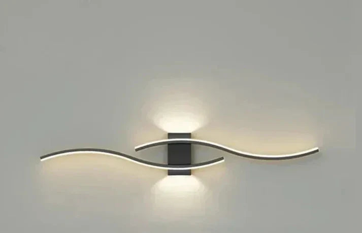 Modern LED Wave Wall Lamp with Integrated LED and Warm Light