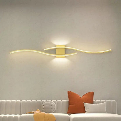 Modern LED Wave Wall Lamp with Integrated LED and Warm Light