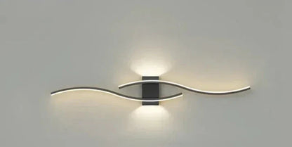Modern LED Wave Wall Lamp with Integrated LED and Warm Light
