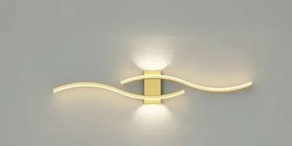 Modern LED Wave Wall Lamp with Integrated LED and Warm Light
