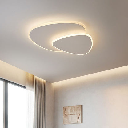 Modern Minimalist LED Ceiling Light with Organic Double-Oval Shape