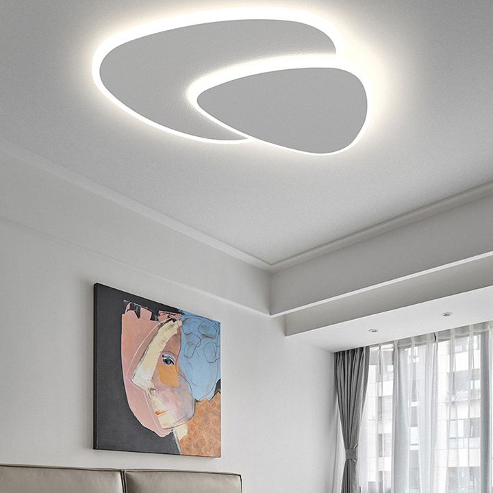 Modern Minimalist LED Ceiling Light with Organic Double-Oval Shape