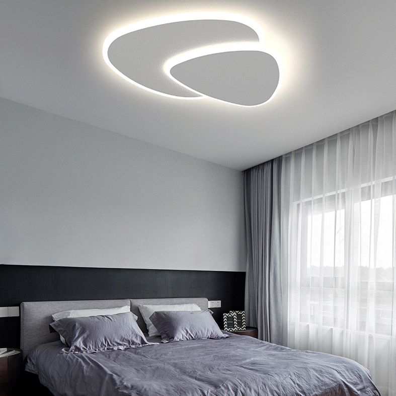 Modern Minimalist LED Ceiling Light with Organic Double-Oval Shape
