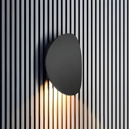 Modern Minimalist Wall Lamp with Organic Disc Shape and Warm LED Glow