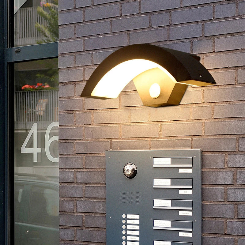 Modern Outdoor Wall Light with Motion Sensor for Garden and Porch