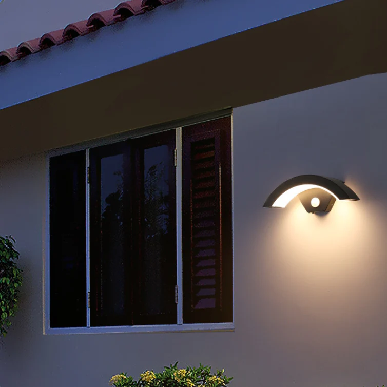 Modern Outdoor Wall Light with Motion Sensor for Garden and Porch