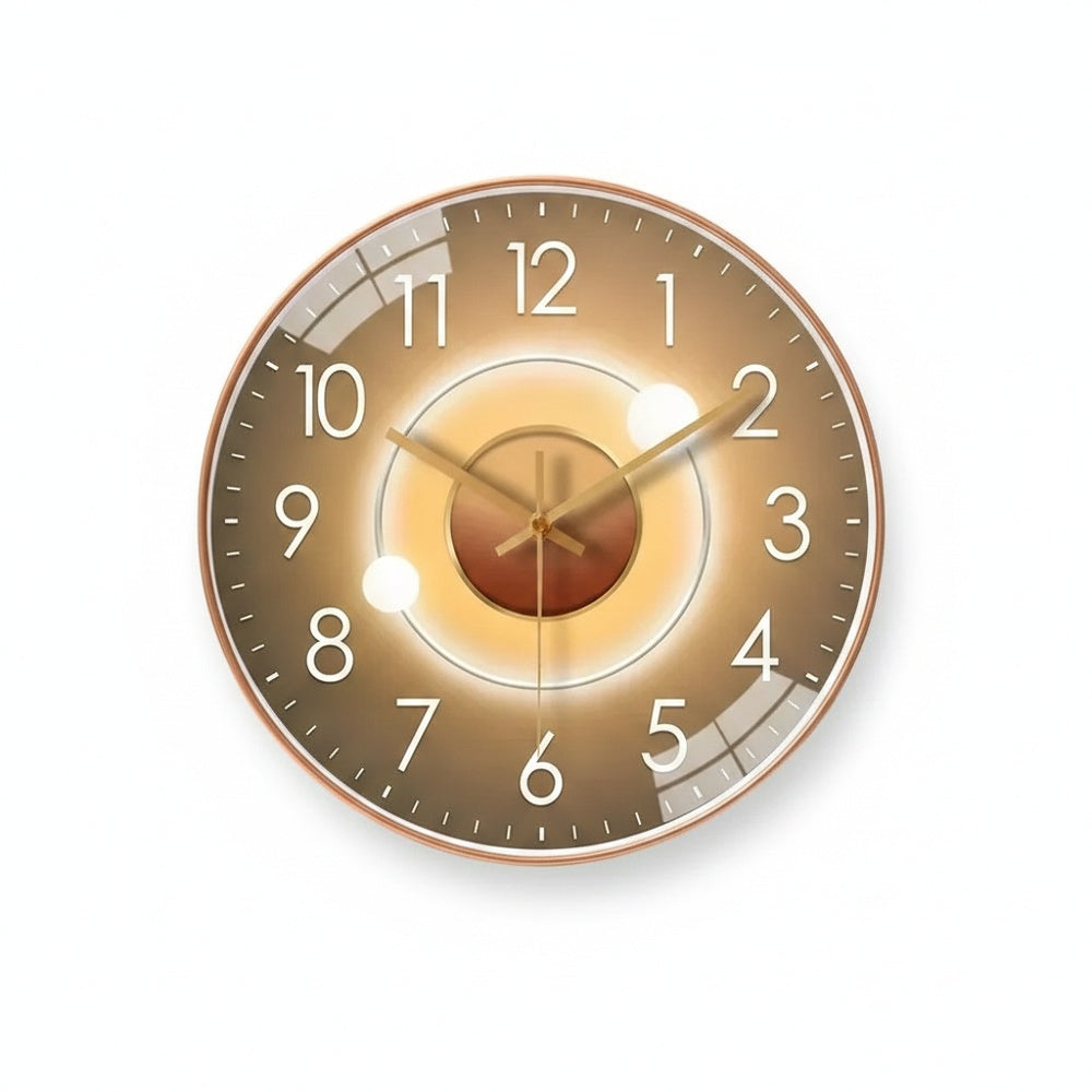 Modern Round Wall Clock with Silent Movement and Decorative Dial