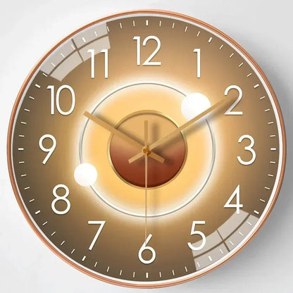 Modern Round Wall Clock with Silent Movement and Decorative Dial