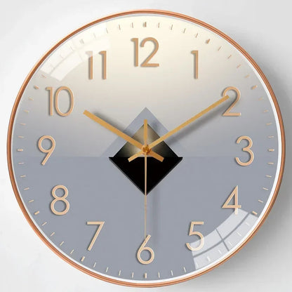 Modern Round Wall Clock with Silent Movement and Decorative Dial