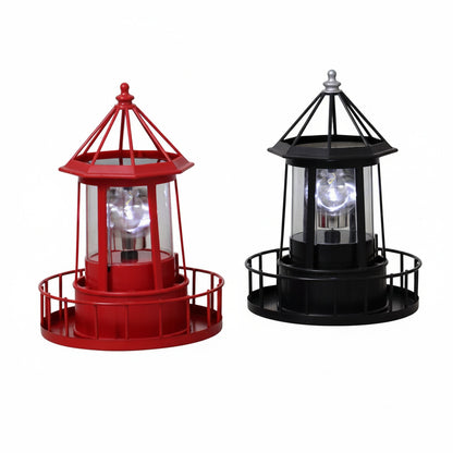 Modern Solar Garden Lighthouse Lamp with Rotating LED Light