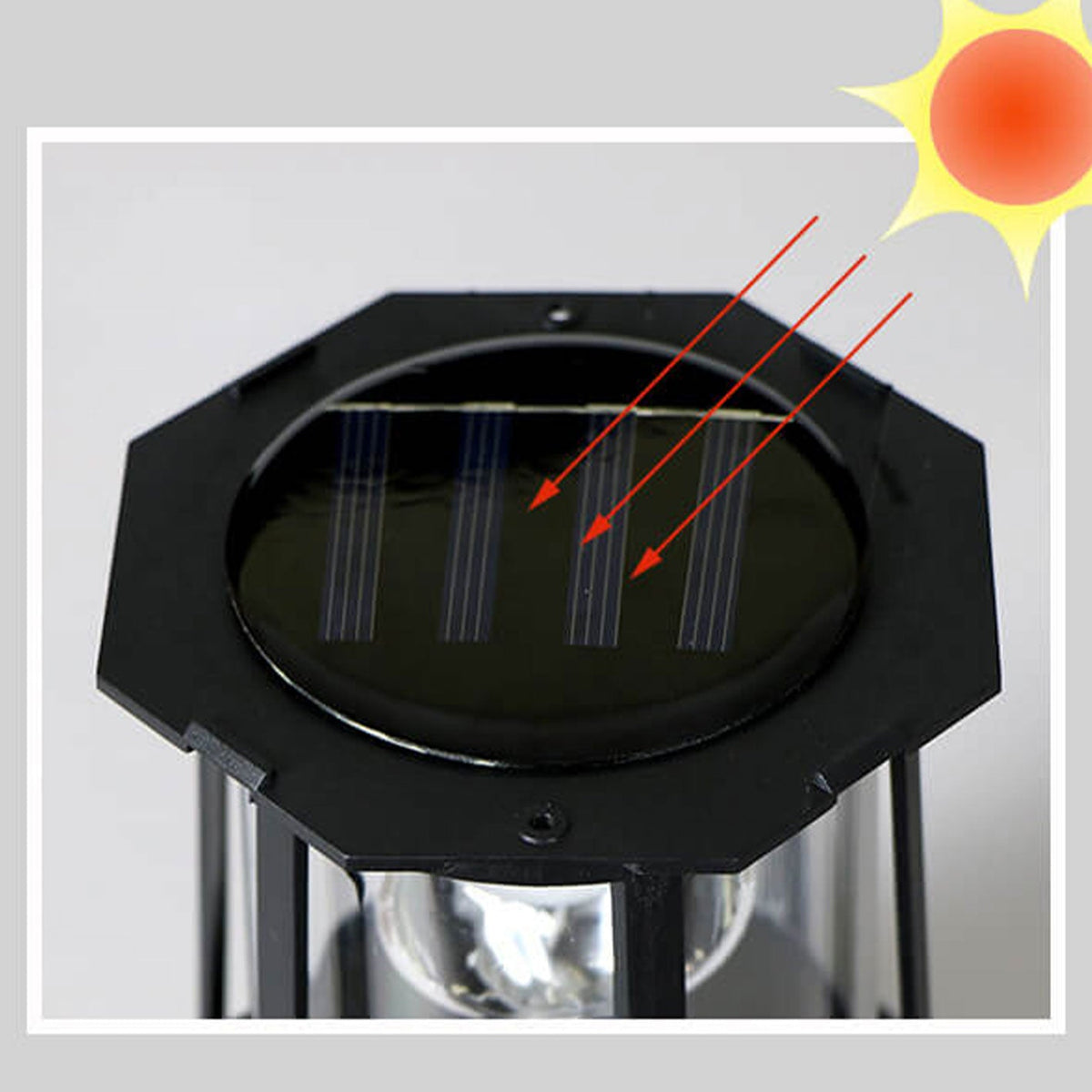 Modern Solar Garden Lighthouse Lamp with Rotating LED Light