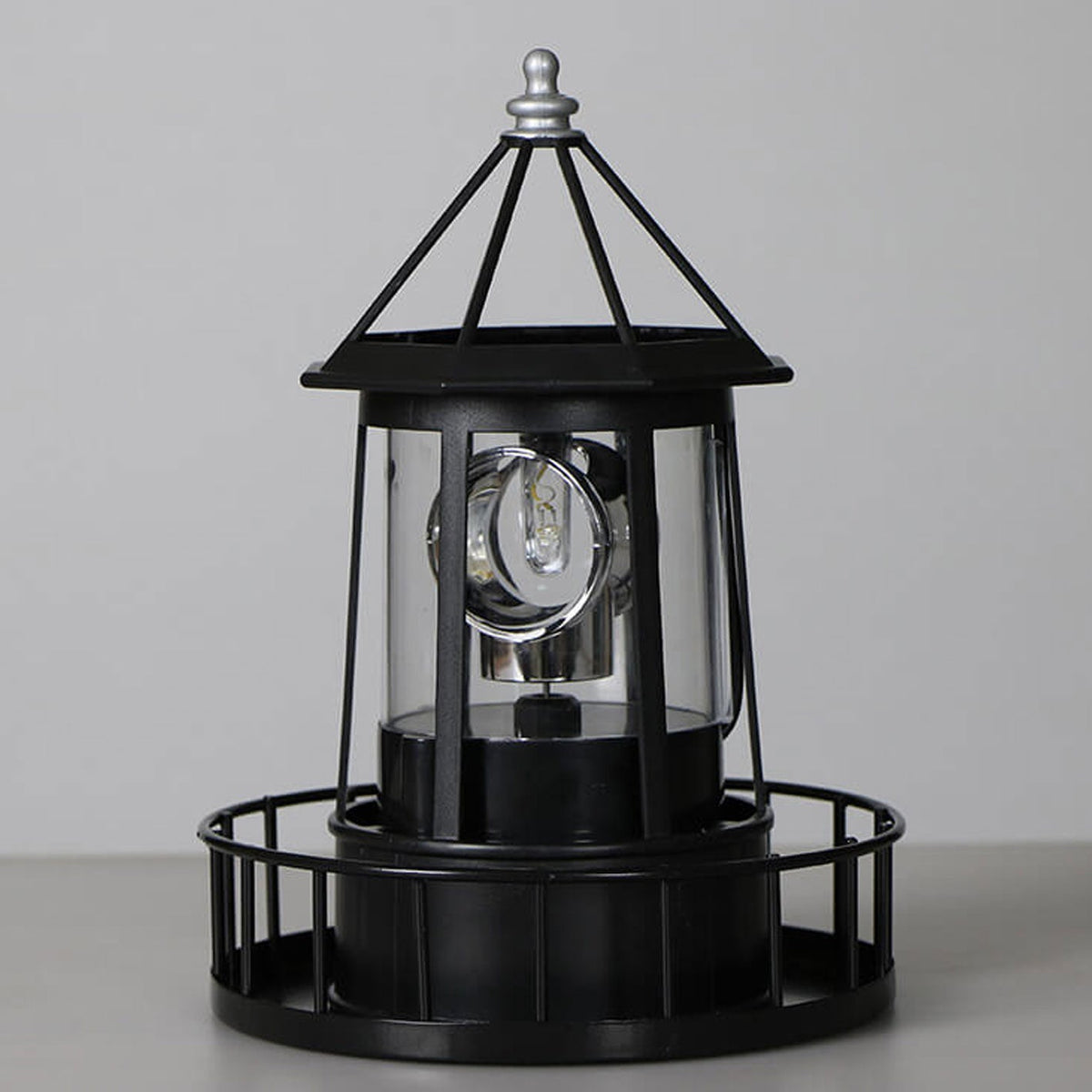 Modern Solar Garden Lighthouse Lamp with Rotating LED Light