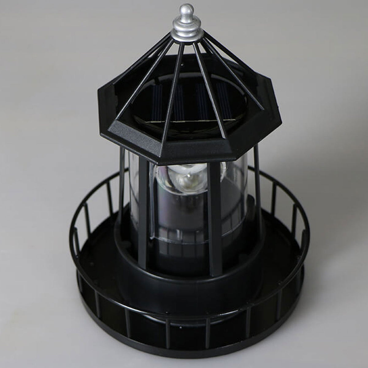 Modern Solar Garden Lighthouse Lamp with Rotating LED Light