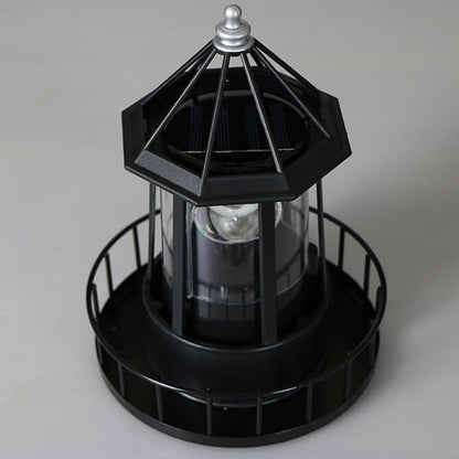 Modern Solar Garden Lighthouse Lamp with Rotating LED Light