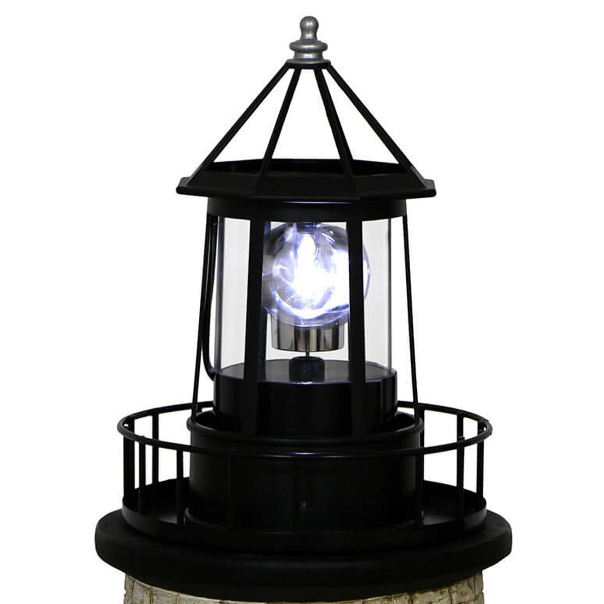 Modern Solar Garden Lighthouse Lamp with Rotating LED Light