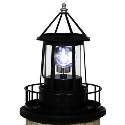 Modern Solar Garden Lighthouse Lamp with Rotating LED Light