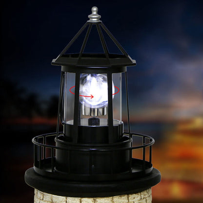 Modern Solar Garden Lighthouse Lamp with Rotating LED Light
