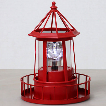 Modern Solar Garden Lighthouse Lamp with Rotating LED Light