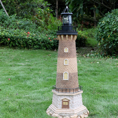 Modern Solar Garden Lighthouse Lamp with Rotating LED Light