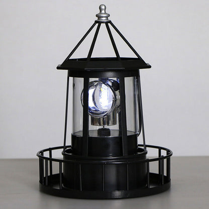 Modern Solar Garden Lighthouse Lamp with Rotating LED Light