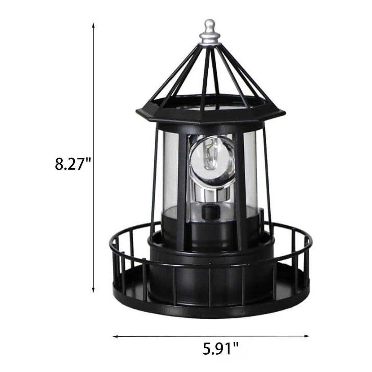 Modern Solar Garden Lighthouse Lamp with Rotating LED Light