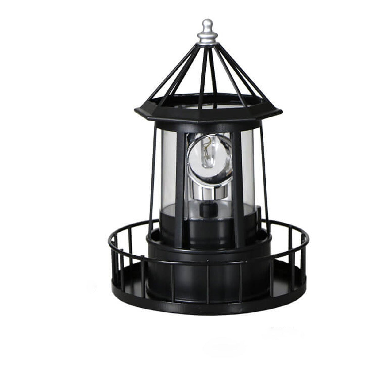 Modern Solar Garden Lighthouse Lamp with Rotating LED Light