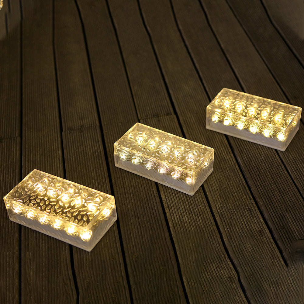 Modern Solar Ice Brick Light with Waterproof LED