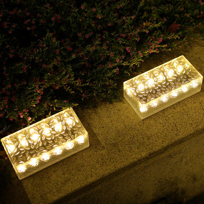 Modern Solar Ice Brick Light with Waterproof LED
