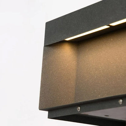 Modern Solar Outdoor Post Light with Square Black Box Shape