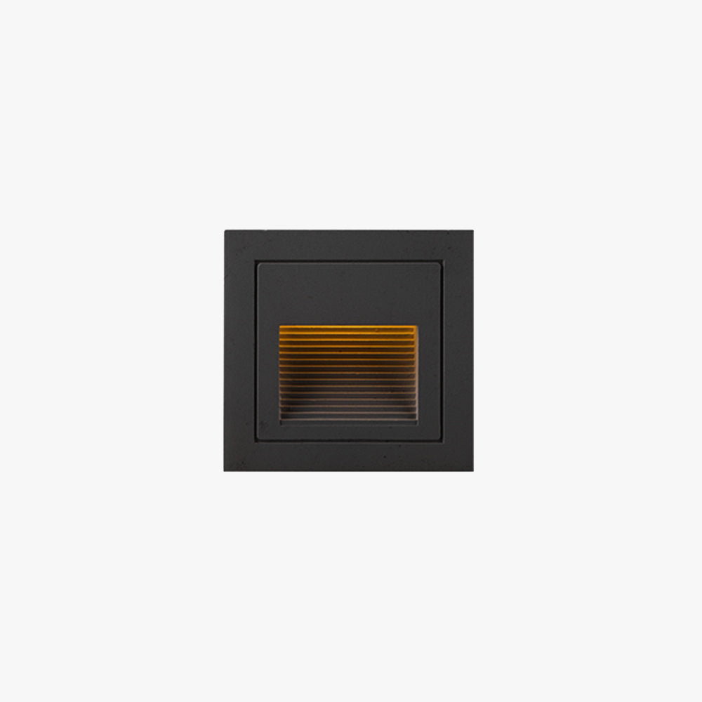 Modern Square Recessed Step Light with Glass Shade for Outdoor Stairs and Pathways