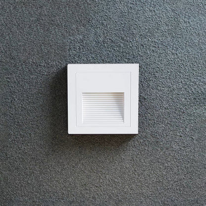 Modern Square Recessed Step Light with Glass Shade for Outdoor Stairs and Pathways
