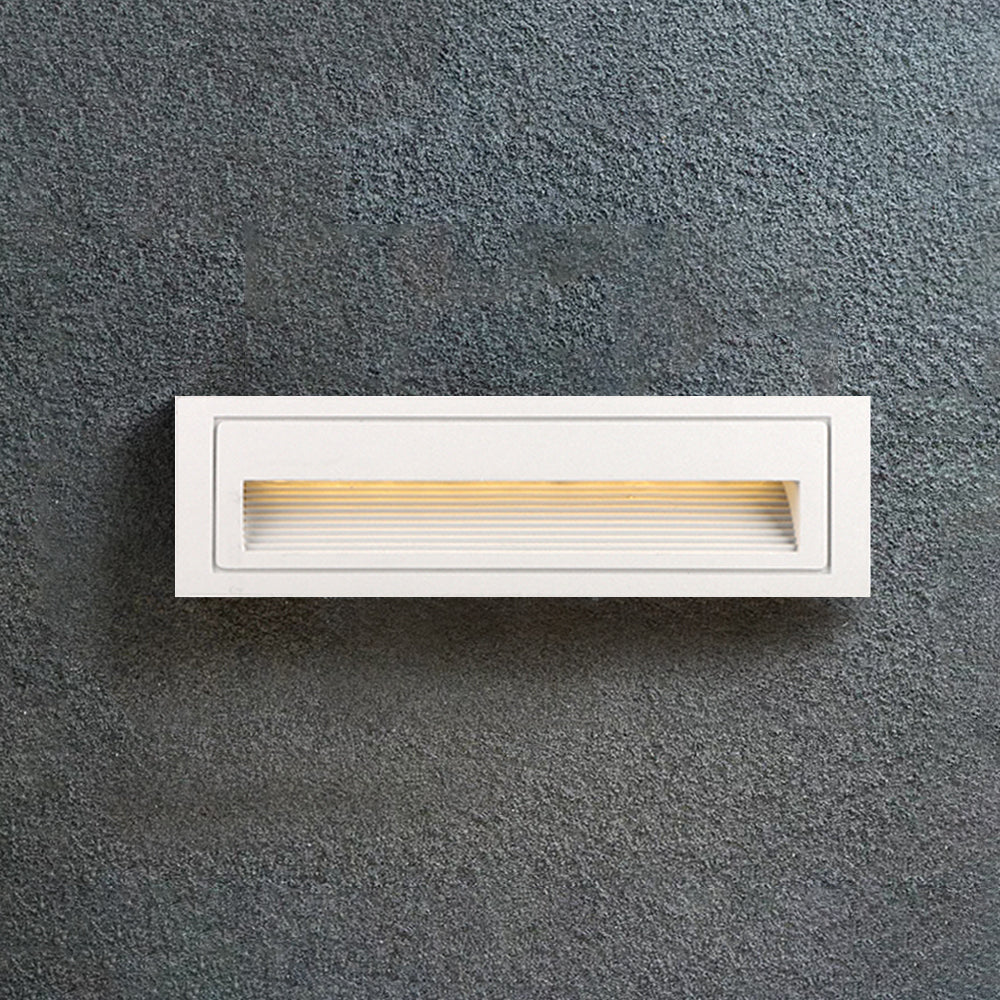Modern Square Recessed Step Light with Glass Shade for Outdoor Stairs and Pathways