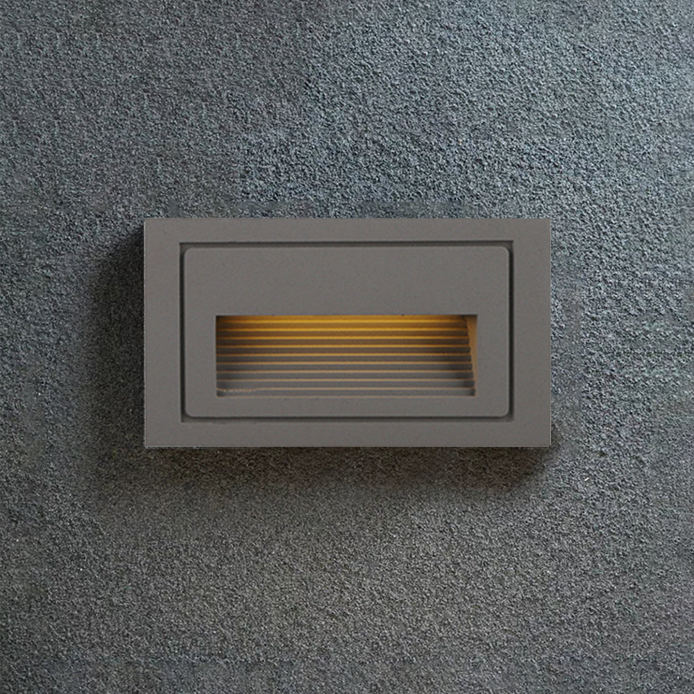 Modern Square Recessed Step Light with Glass Shade for Outdoor Stairs and Pathways