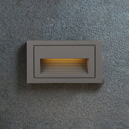 Modern Square Recessed Step Light with Glass Shade for Outdoor Stairs and Pathways