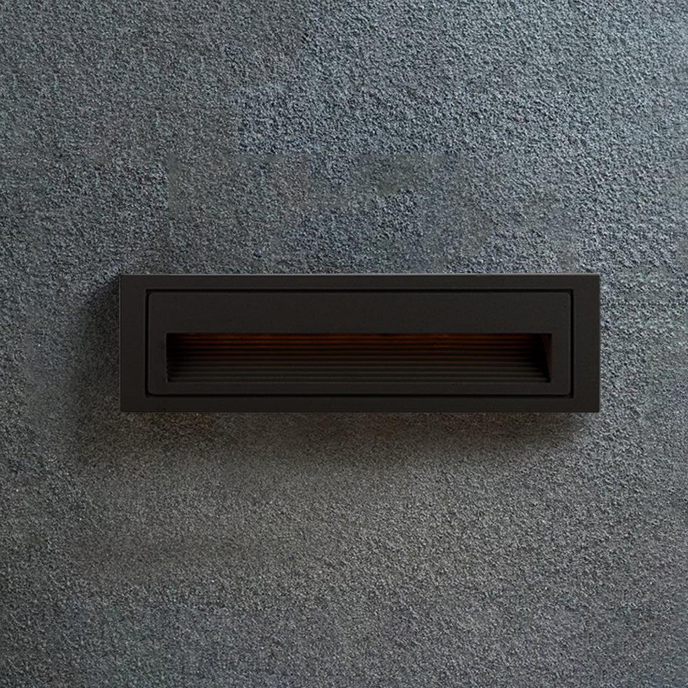 Modern Square Recessed Step Light with Glass Shade for Outdoor Stairs and Pathways