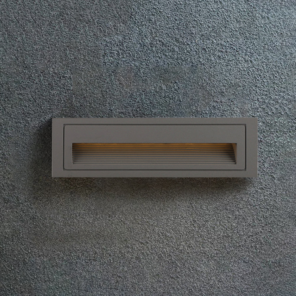 Modern Square Recessed Step Light with Glass Shade for Outdoor Stairs and Pathways