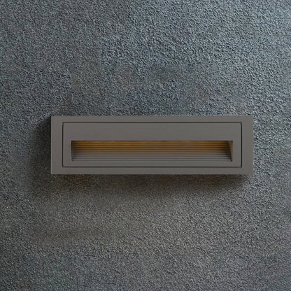 Modern Square Recessed Step Light with Glass Shade for Outdoor Stairs and Pathways