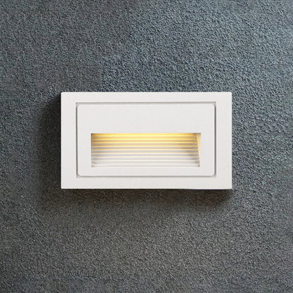 Modern Square Recessed Step Light with Glass Shade for Outdoor Stairs and Pathways