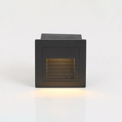 Modern Square Recessed Step Light with Glass Shade for Outdoor Stairs and Pathways