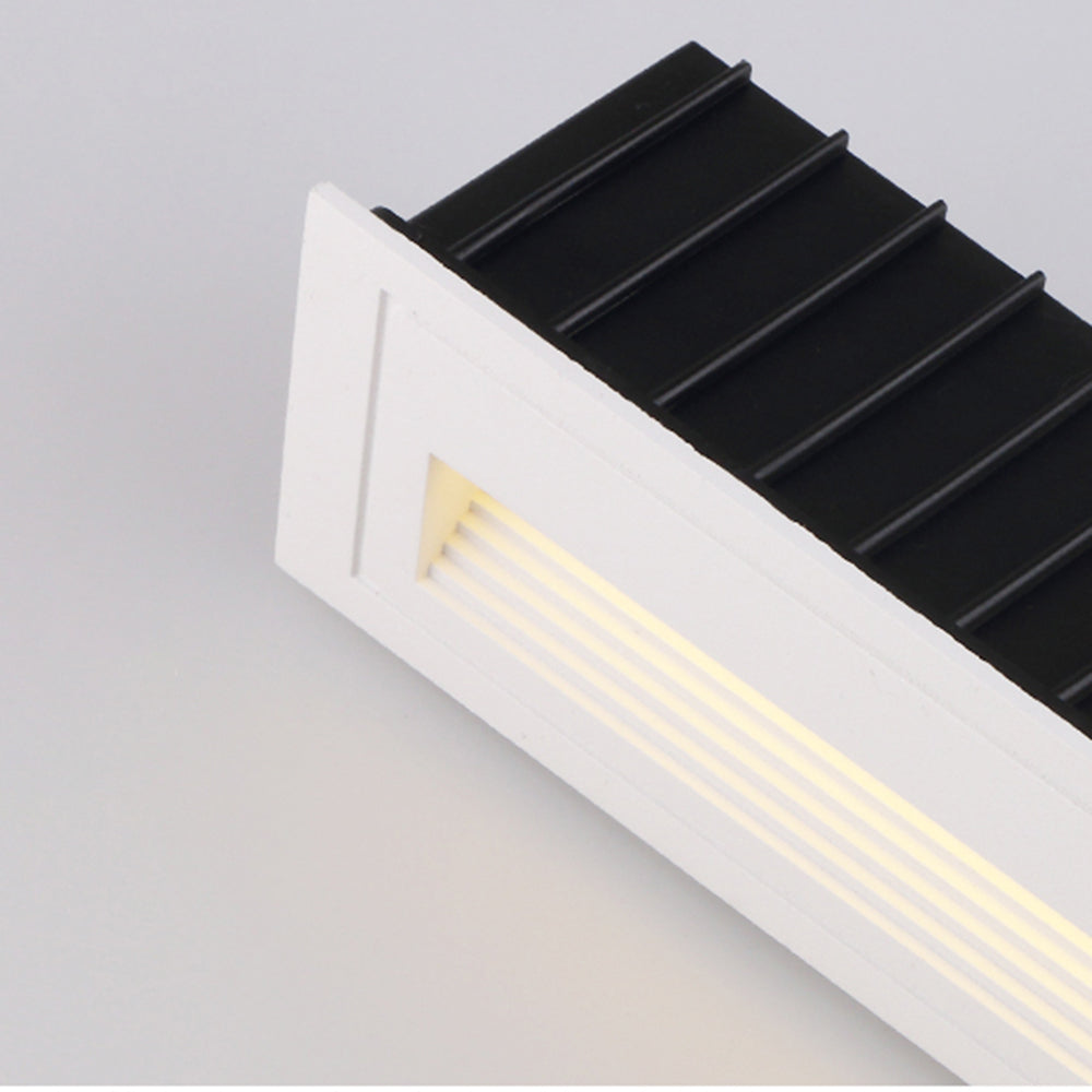 Modern Square Recessed Step Light with Glass Shade for Outdoor Stairs and Pathways