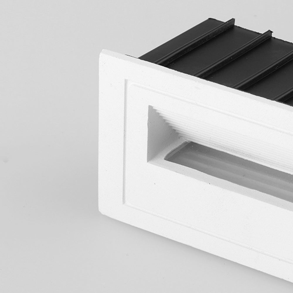 Modern Square Recessed Step Light with Glass Shade for Outdoor Stairs and Pathways
