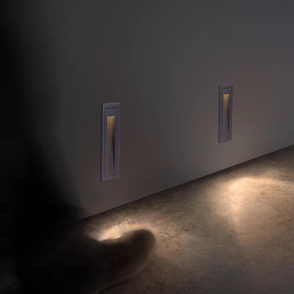 Modern Square Recessed Step Light with Glass Shade for Outdoor Stairs and Pathways