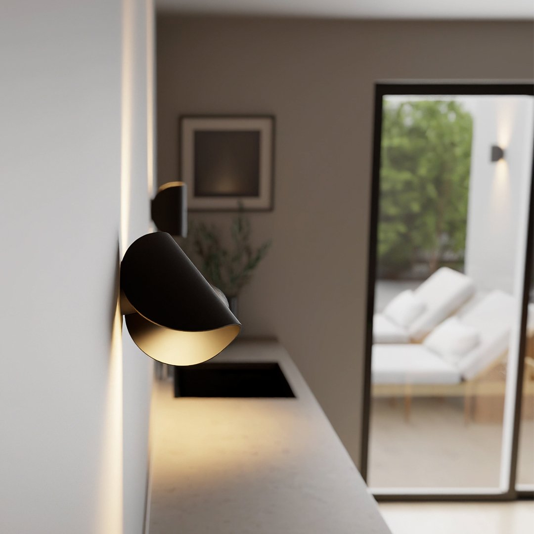 Modern Wall Lamp with Rotating Tilting Reflector and Up Down Light