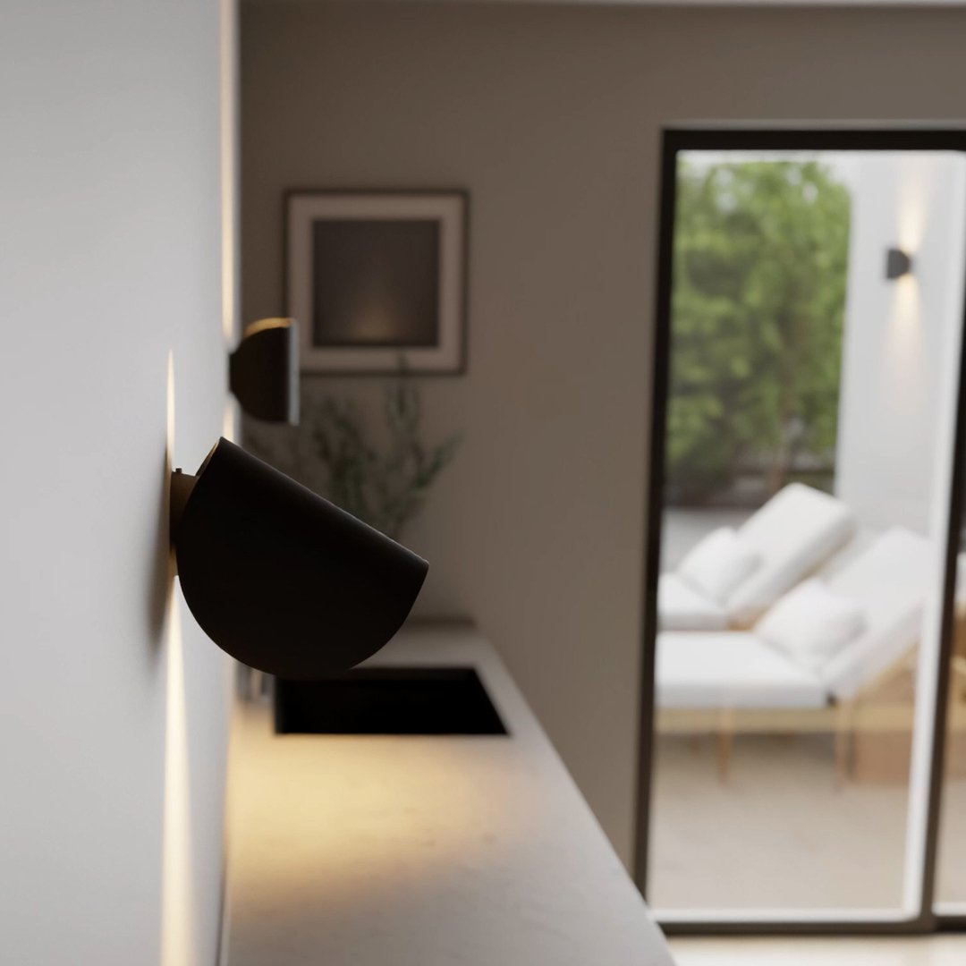 Modern Wall Lamp with Rotating Tilting Reflector and Up Down Light